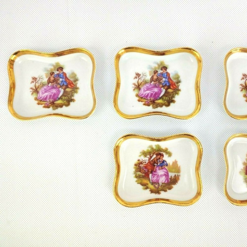 Teissoniere & C Limoges France Courting Couples Pin Tray 3.5"x 2.5"